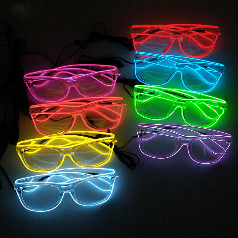 Led El Wire - 1PC Migający drut EL Przezroczyste okulary