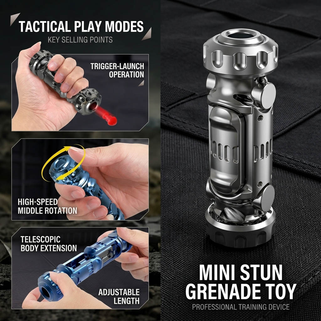 Cosplay Prop Pistol - Obrotowy taktyczny model pistoletu-zabawki, antystresowy gadżet,